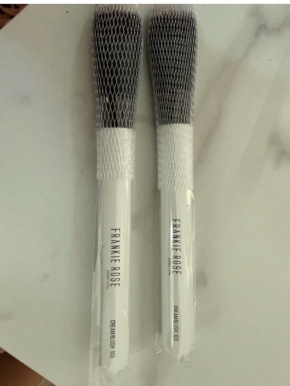 New Frankie Rose Cream Blush Brush Duo in White
